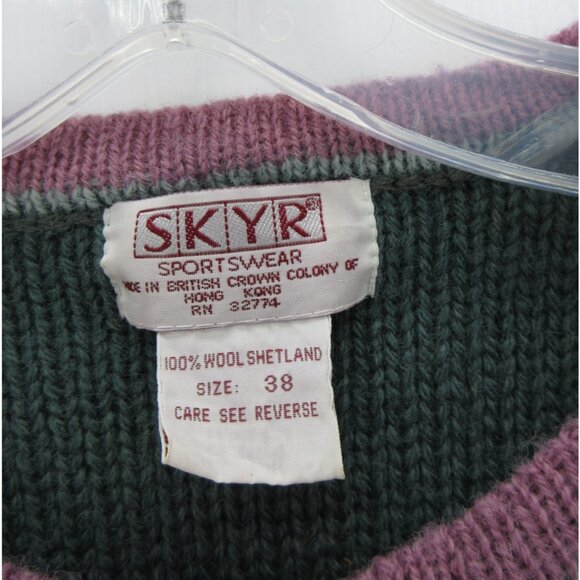 VINTAGE Skyr Sweater 38 Shetland Wool Cardigan Trachten Austrian * - Picture 9 of 10